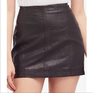 Free People Leather Mini Skirt